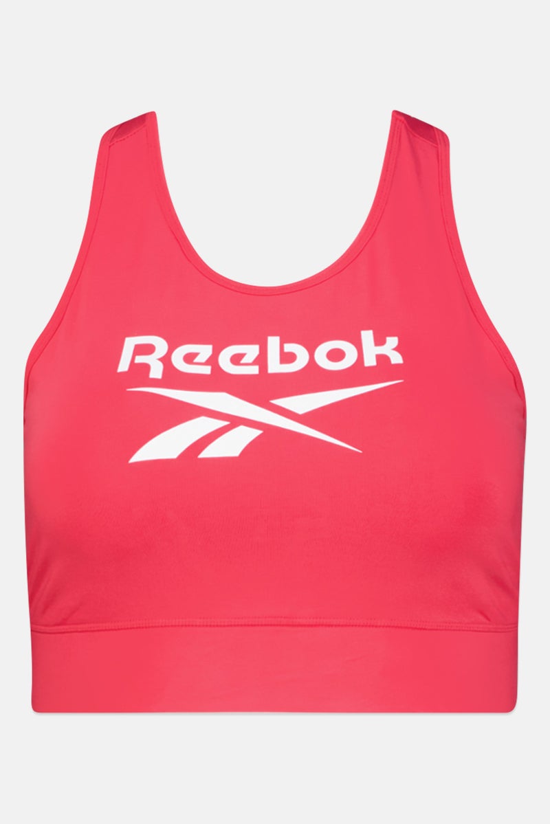 Reebok سوتيان رياضي للنساء بحجم زائد بدون حشوة، وردي - Image 2